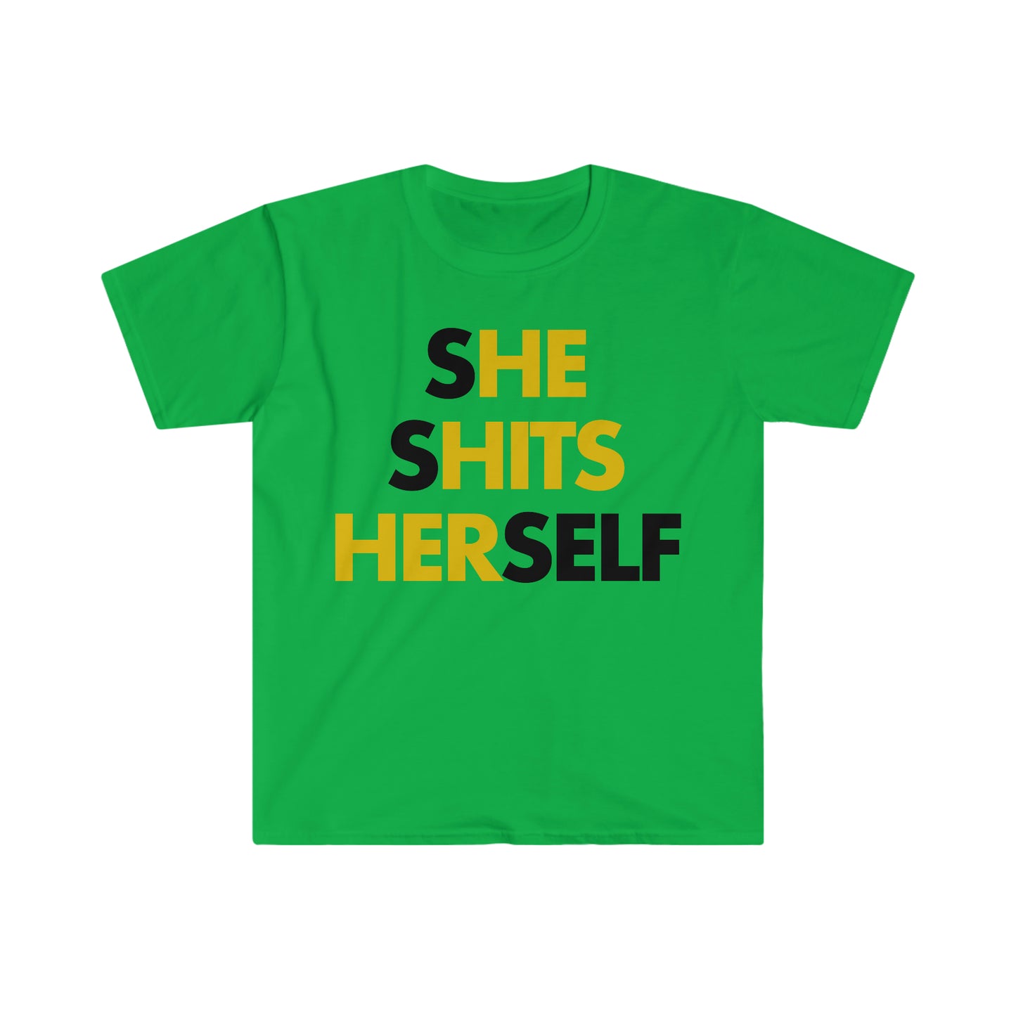 She Shits Herself / He Hits Her Hidden Message Funny Meme T Shirt