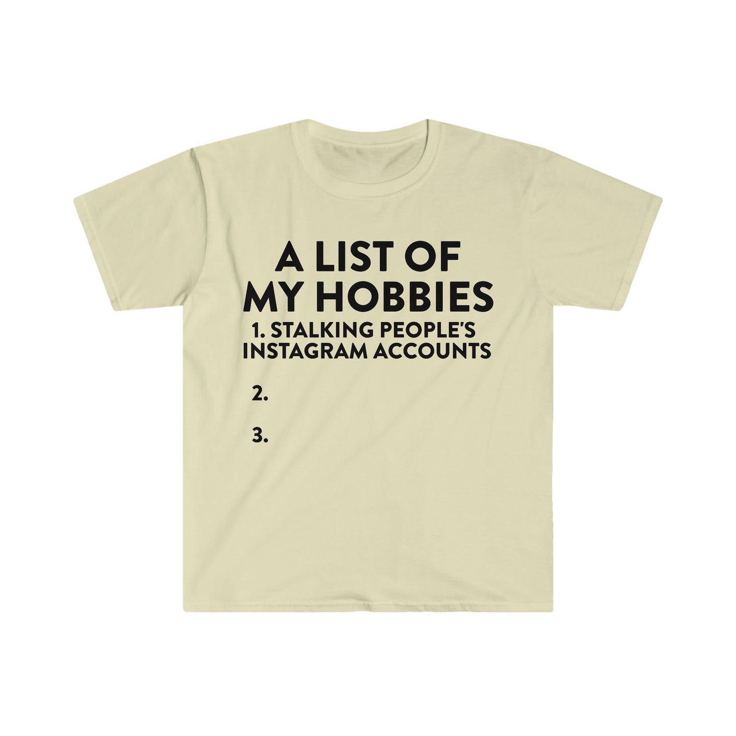 A List of My Hobbies Funny Meme T Shirt