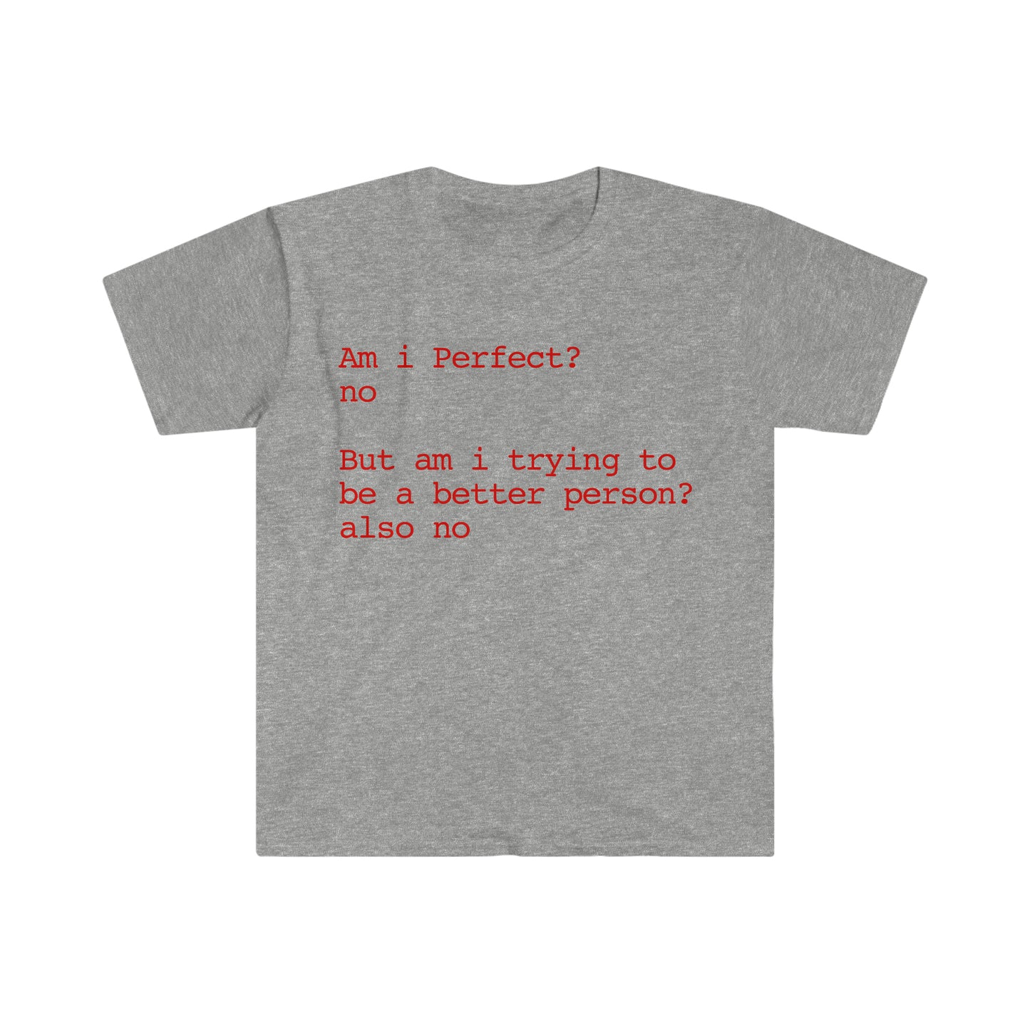 Am i Perfect? no But am i trying to be a better person? also no Funny Meme T Shirt