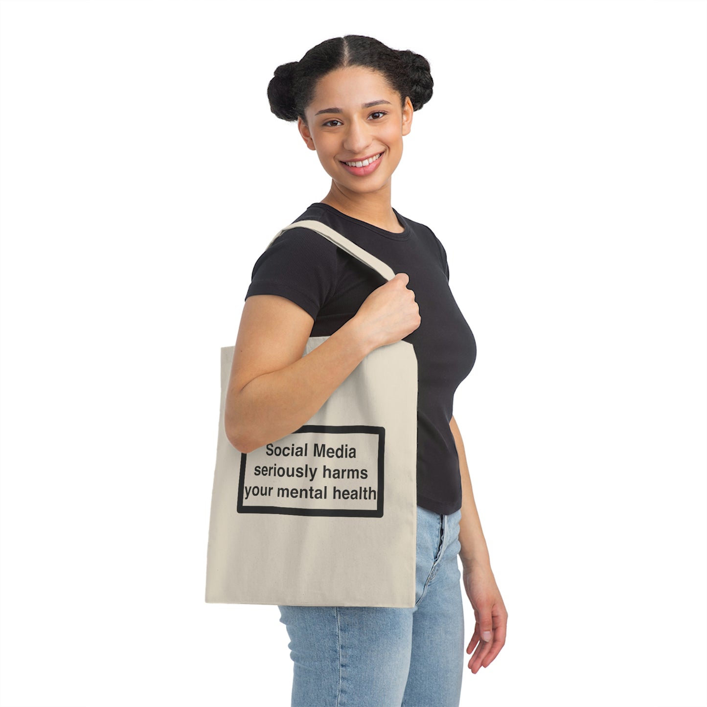 Social Media Seriously Harms your Mental Health Eco-Friendly Tote Bag