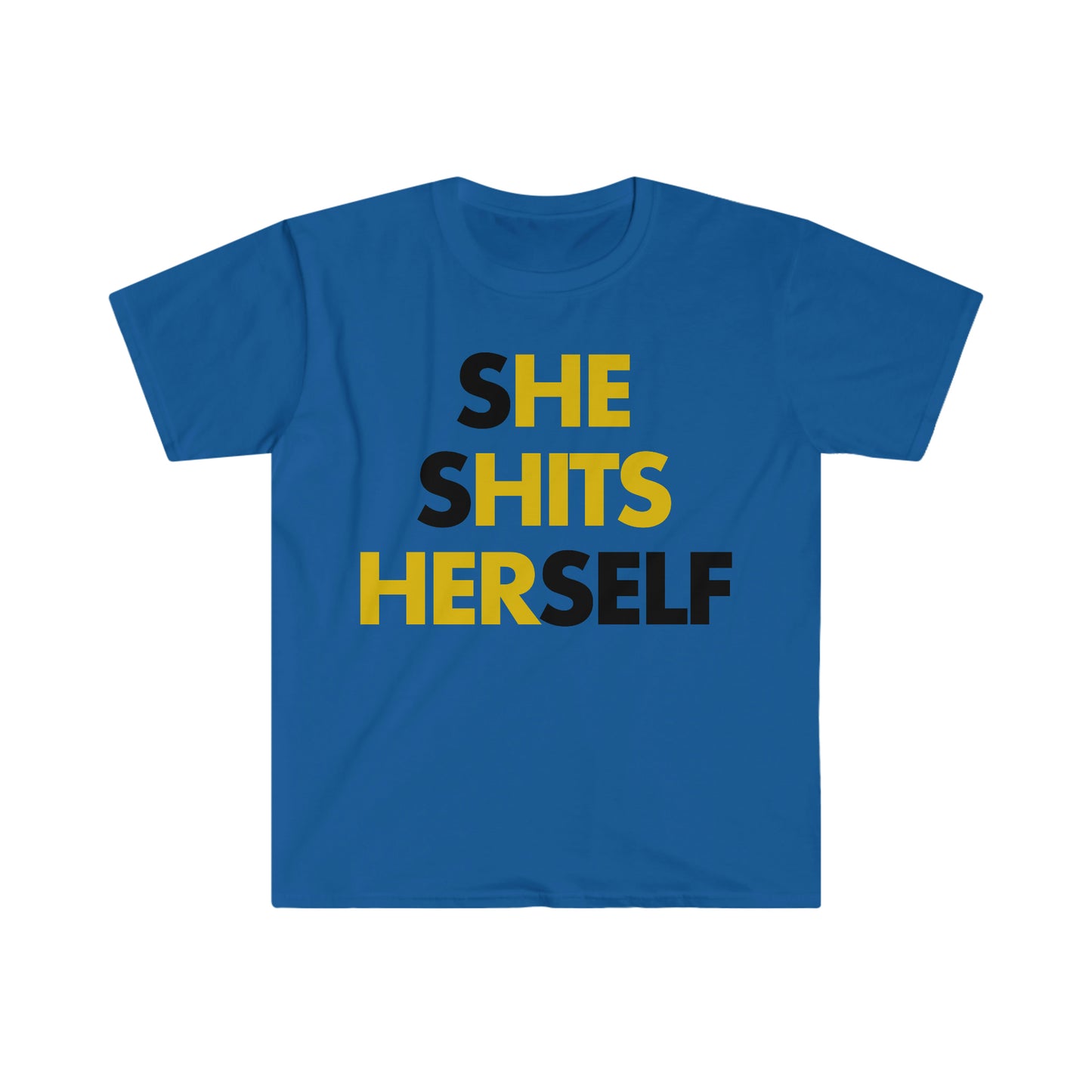 She Shits Herself / He Hits Her Hidden Message Funny Meme T Shirt