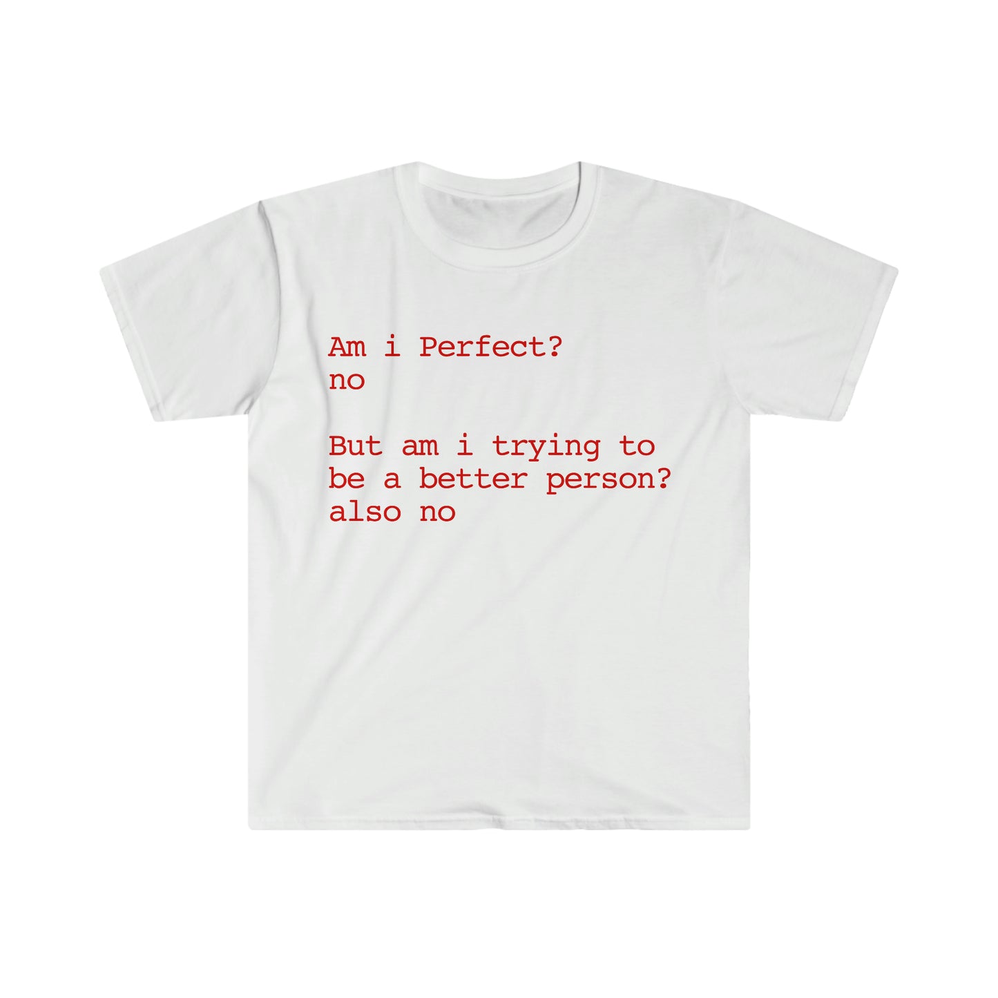 Am i Perfect? no But am i trying to be a better person? also no Funny Meme T Shirt