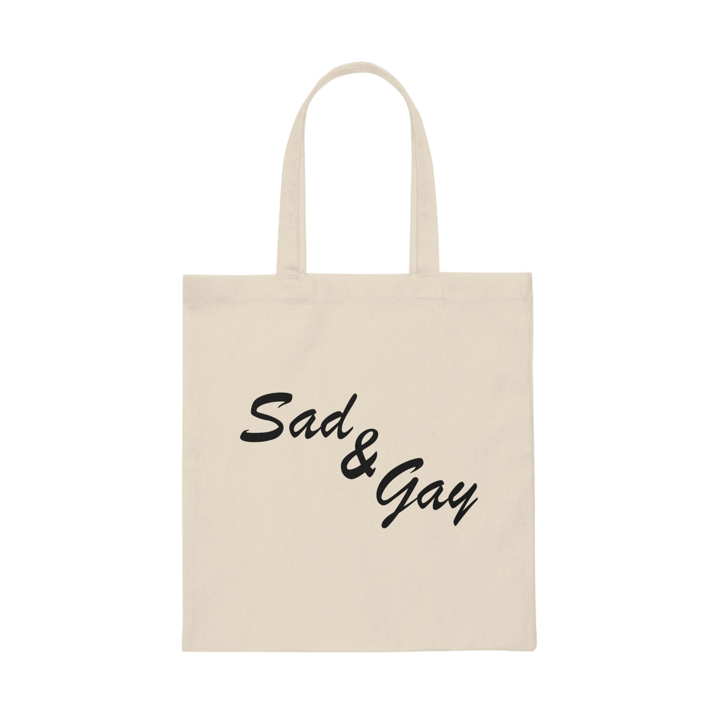 Sad and Gay Natural Funny Meme Eco-Friendly Canvas Tote Bag